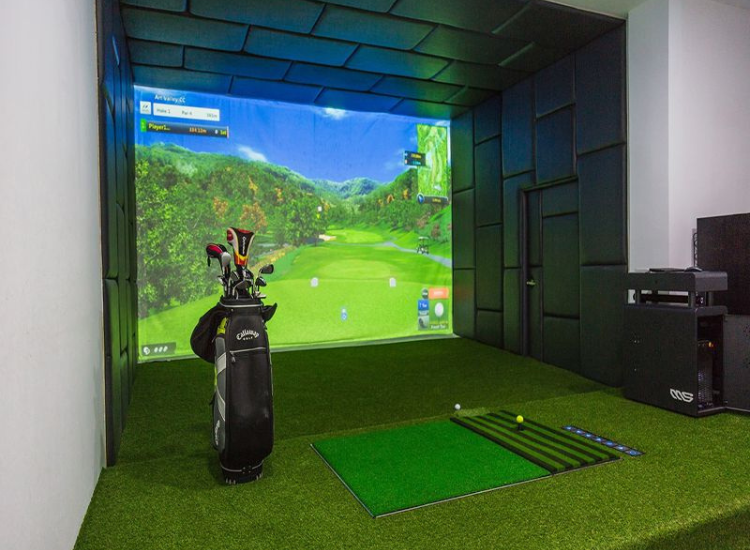 Phòng Golf 3D được trang bị nhiều thiết bị hiện đại